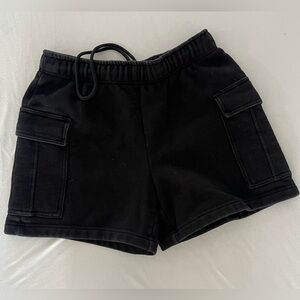 TNA Cozy Fleece Boyfriend Shorts – Black – Size S